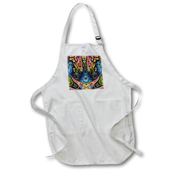 Apron - Colorful abstract contemporary digital artwork of mirror image shapes. Designs - Abstract