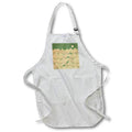 Apron - Green and beige colored geometric layers of mountains and sky moon. Designs - Graphic Design