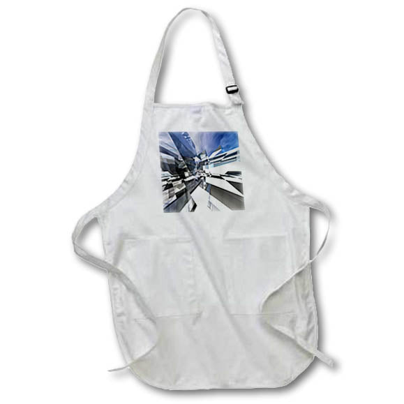 Apron - Surreal abstract reflective glass structure depicting checkerboard area. Designs - Surreal