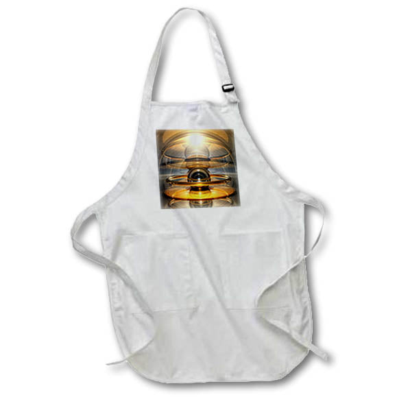 Apron - Digital artwork in hues of golden brown showing information data device. Designs - Surreal