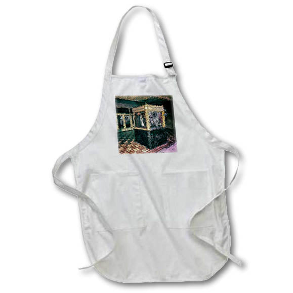 Apron - Contemporary digital artwork based on photo of a theater ticket booth. Designs - Cities And Structures