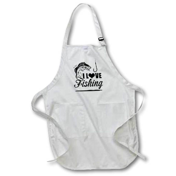 Apron - I Love Fishing Great gift for Fisherman Fisher S.Heller and Kids - Fishing