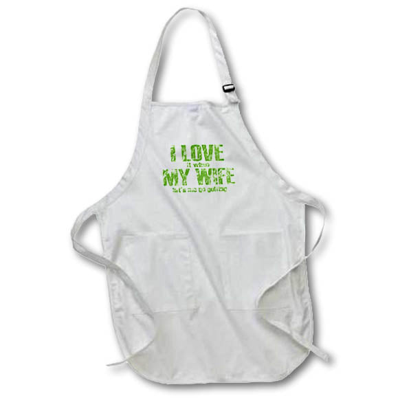 Apron - I Love It When My Wife Lets Me Go Golfing Grunge S.Heller and Kids - Golfing
