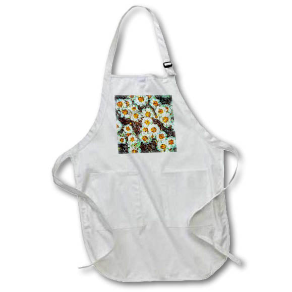 Apron - Impressionist digital painting of a fields of daisies, based on photo. Designs - Nature