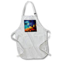 Apron - Colorful digital rendition of freehand drawn sunset clouds in a blue sky. Designs - Abstract