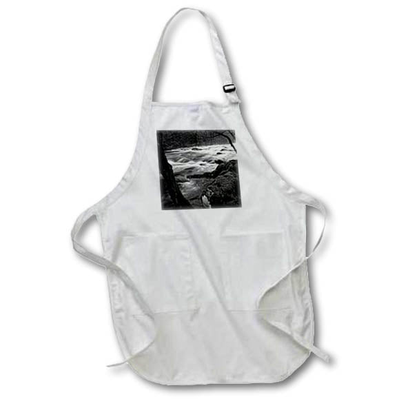 Apron - Black and white photography of Middle Prong Little River in Tennessee. Designs - Photography