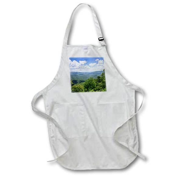 Apron - Afternoon view of the Blue Ridge Mountains, lush green and blue skies. Designs - Photography