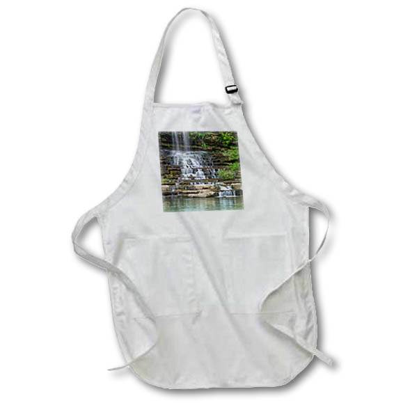 Apron - Scenic water cascades down rock ledges at Twin Falls in Tennessee. Designs - Photography