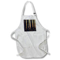 Apron - Digital artwork featuring a silhouette of tall trees with orange background Designs - Nature