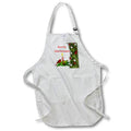 Apron - Image of Red Cardinal With Candle And Christmas Tree Ornaments lens Art by Florene - Christmas