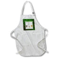 Apron - Image of Merry Christmas With Three Racoons On Green Bokeh And Tree lens Art by Florene - Christmas