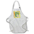 Apron - Image of Vintage Angel In Soft Green On Gold Bokeh Say Merry Christmas lens Art by Florene - Christmas