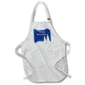 Apron - Image of Deep Blue Sky And White Trees With Snow Say Happy Holidays lens Art by Florene - Christmas