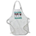 Apron - Image of Three Cute Snowmen With Santa Hats On Country Wood lens Art by Florene - Christmas
