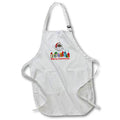 Apron - Image of African American Santa Looks Over Gifts Says Merry Christmas lens Art by Florene - Christmas