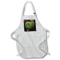 Apron - Macro of a fern frond unfurling with a raindrop reflecting the trees. Stamp City - plant
