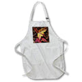 Apron - Macro photograph of sweetgum leaves in red and yellow on the ground. Stamp City - nature
