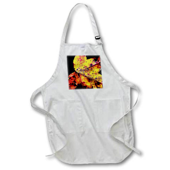 Apron - Abstract photograph of a sweetgum leaf in yellow and red. Stamp City - nature - abstract