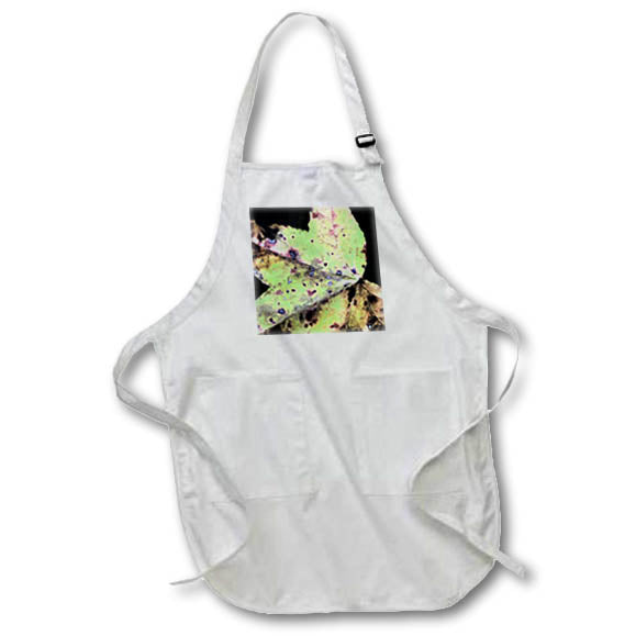 Apron - Abstract photograph of a sweetgum leaf in green on black background. Stamp City - nature - abstract