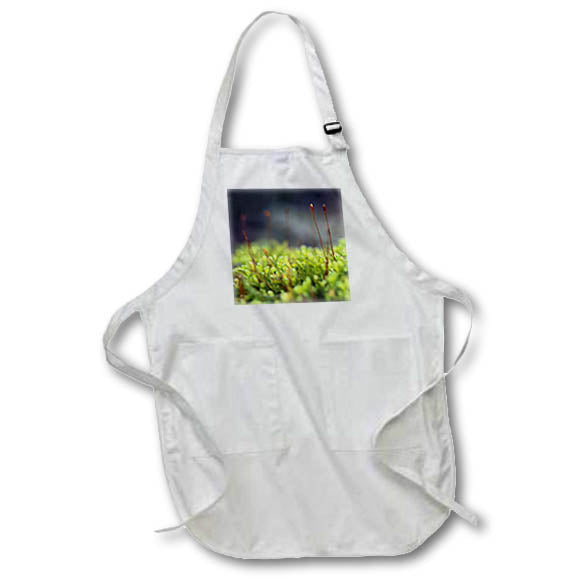 Apron - A macro photograph of moss with a beautiful bokeh background. Stamp City - nature