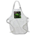Apron - A macro photograph of green moss and brown fall leaves. Stamp City - nature