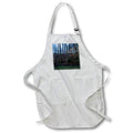 Apron - Photograph of trees along the edge of a creek on a foggy autumn day. Stamp City - landscape
