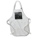 Apron - Black and white photograph of trees along the edge of a creek. Stamp City - landscape