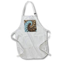 Apron - Three dimensional nautilus fractal artwork in hues of blue and copper. Designs - Abstract