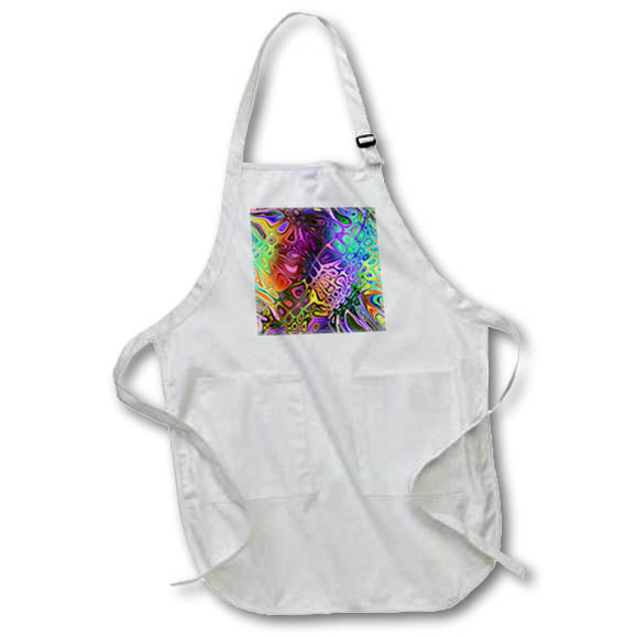 Apron - Psychedelic vibrant spectrum of colors with random distorted shapes. Designs - Abstract