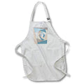 Apron - Layers of geometric shapes with shadow shading in blue, orange, grey. Designs - Graphic Design