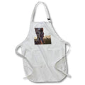 Apron - African plains themed collage artwork with nomad character and giraffe. Designs - Characters