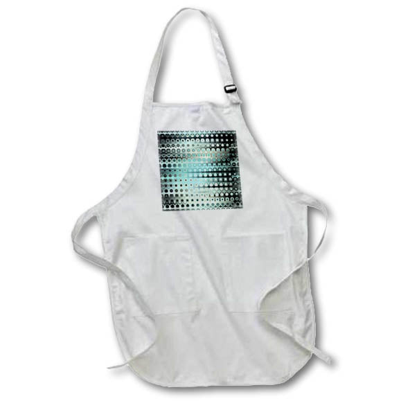 Apron - Abstract digital art pattern design in hues of teal and turquoise shapes Designs - Graphic Design