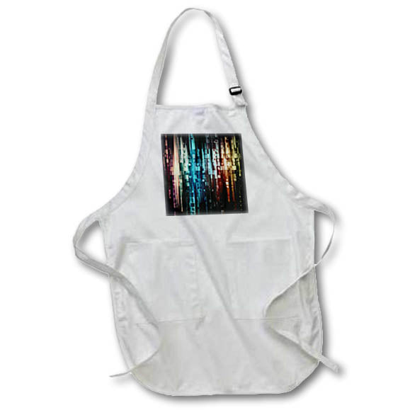 Apron - Colorful geometric graphic design of vertical bands with various squares Designs - Graphic Design