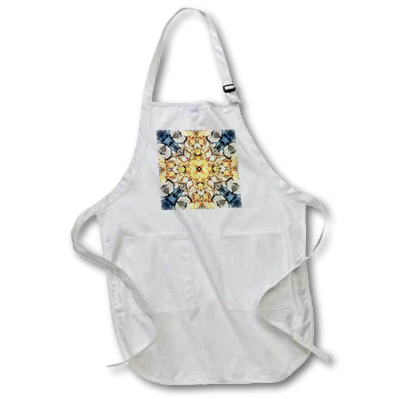 Apron - Geometric shapes mandala design in hues of gold and navy blue Designs - Abstract