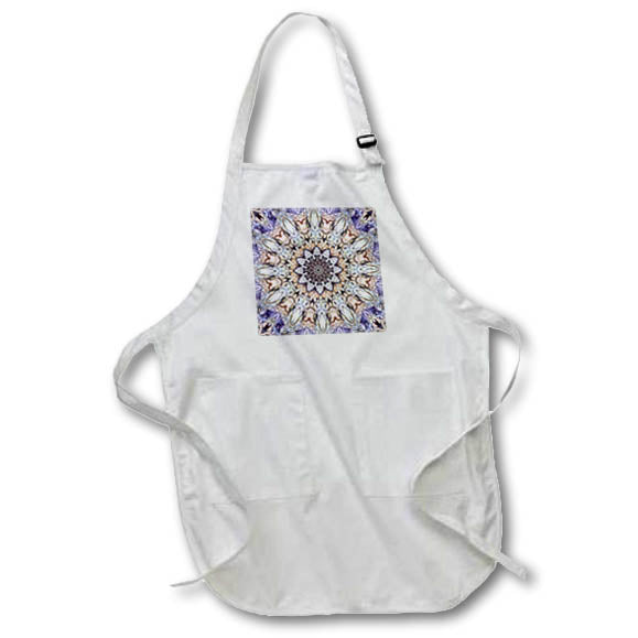 Apron - Symmetrical ornate abstract mandala design in hues of purple and gold Designs - Abstract