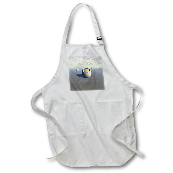 Apron - Mysterious alien planet landscape and mountains and many large eggs Designs - Surreal