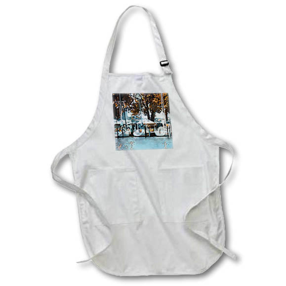 Apron - Summertime sailboat scene along the Detroit River, based on photograph Designs - Summertime