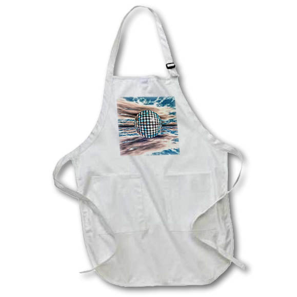 Apron - Surreal reflecting mirror sphere in three dimensions with mirror image Designs - Surreal