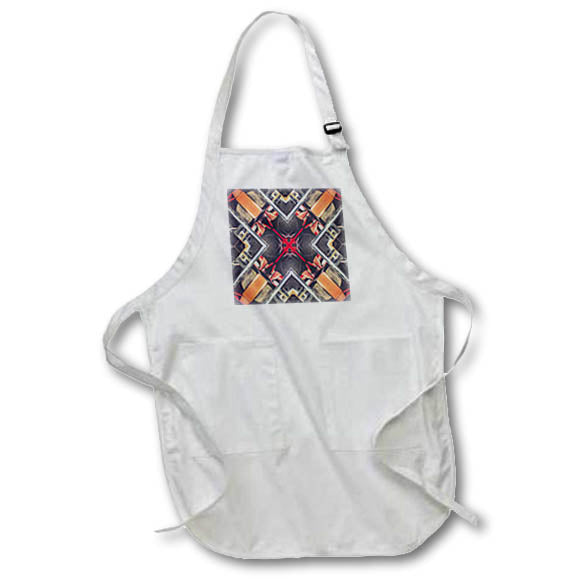 Apron - Mirror image quadrant graphic design with orange color scheme Designs - Cities And Structures