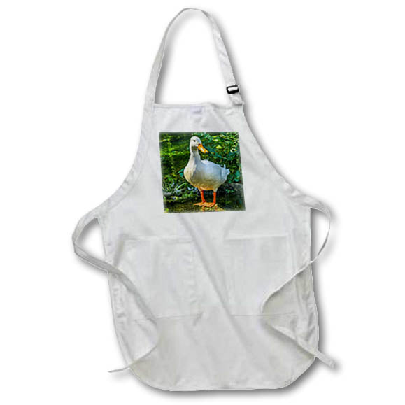 Apron - Large White Duck Standing On A Rock Photograph Photography - Duck