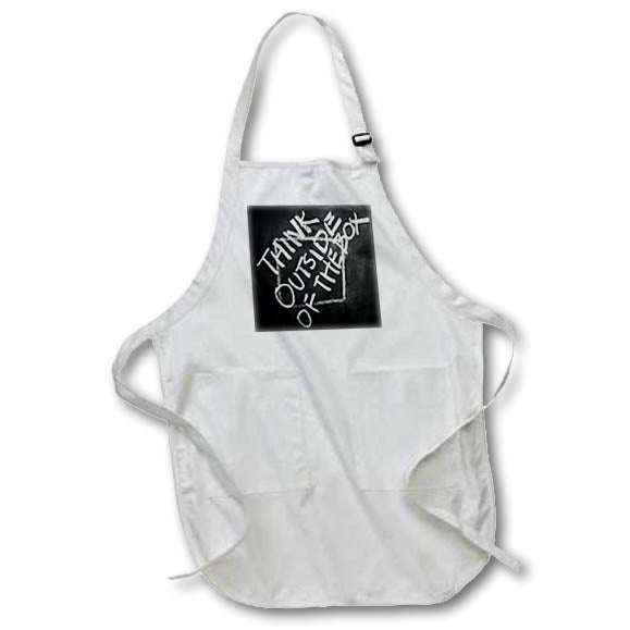 Apron - Think Outside Of The Box Chalk Board Handwritten Grafitti Text Typography - Motivational Quote