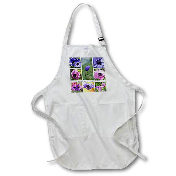 Apron - Im So Sorry For Your Loss Anemone Photo Montage Photo Collage - Bereavement