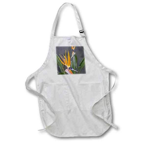 Exotic Crane Flower Kitchen Apron – Bird of Paradise Floral Design with Adjustable Straps