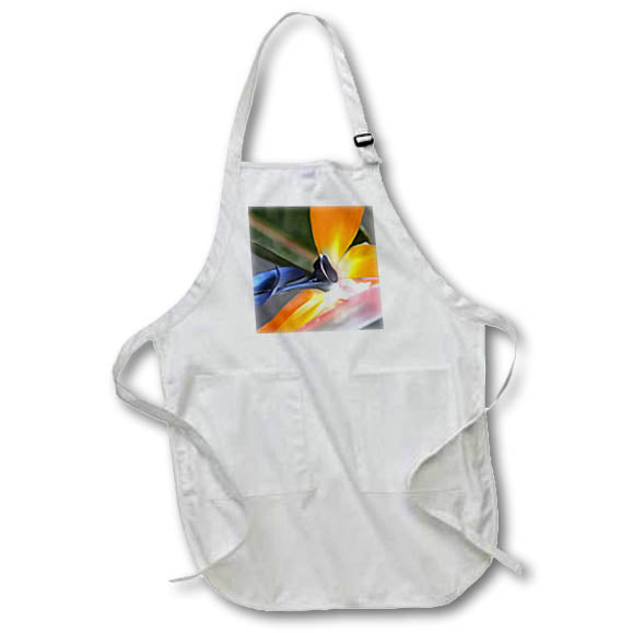 Apron - Abstract Painting Close Up Of Strelitzia Flower Acrylic Painting - Abstract Art