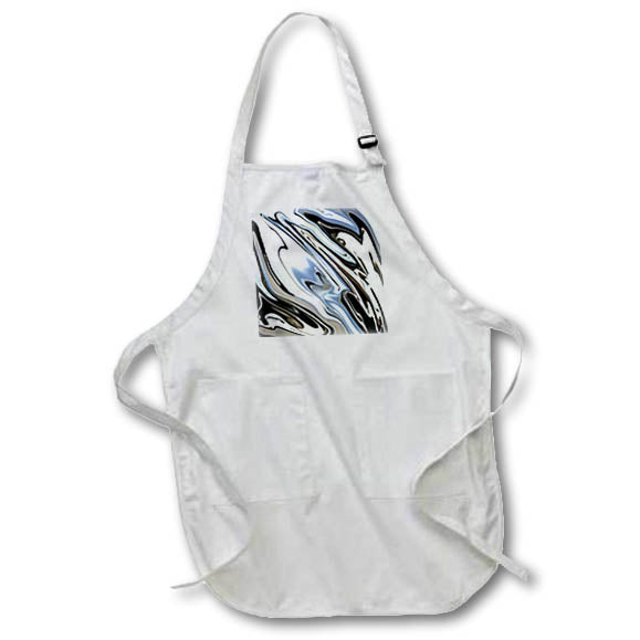 Apron - Grey and Black Ebru Marbling Effect Abstract Acrylic Painting - Abstract Art