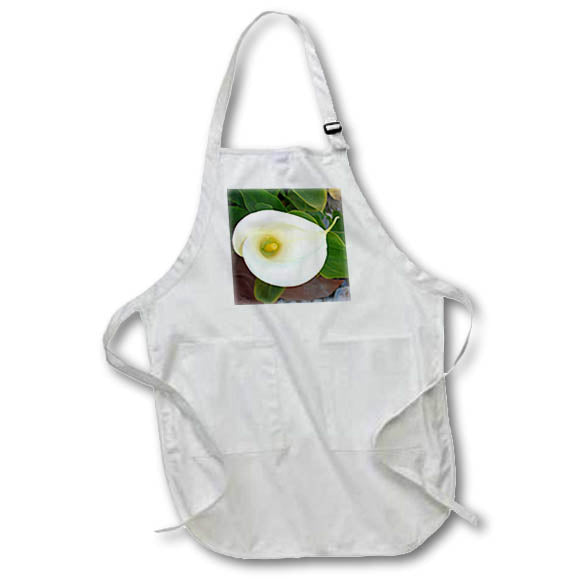 Apron - Overhead Shot Of A Heart Shaped Cream Calla Lily Photography - Calla Lily