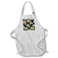Apron - Peach and Blossom Dark Blue Designs Florals and Fruits