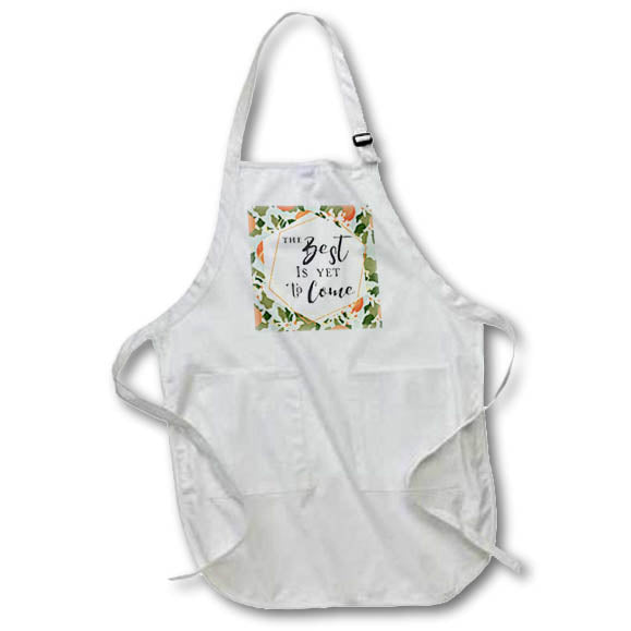 Apron - The Best Is Yet To Come Mint Orange Blossom Designs Text Art