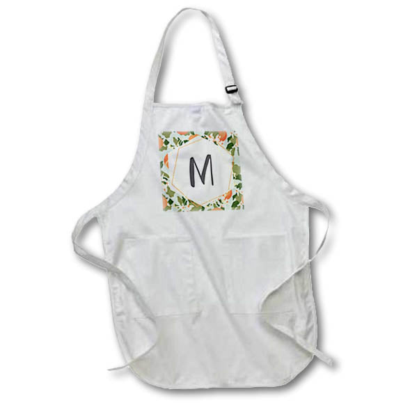 Apron - M - Orange Blossom Mint Monograms Designs Monogram Collection