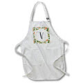 Apron - V - Orange Blossom Mint Monograms Designs Monogram Collection